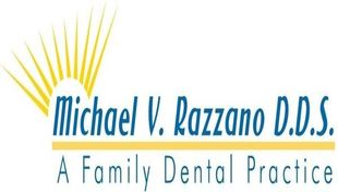 Michael V. Razzano D.D.S. logo with yellow rays and “A Family Dental Practice” text