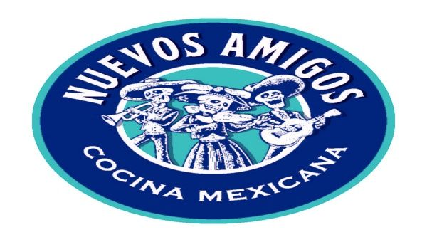 Nieves Amigos Cocina Mexicana logo with a circular blue design and illustrated figure in the center