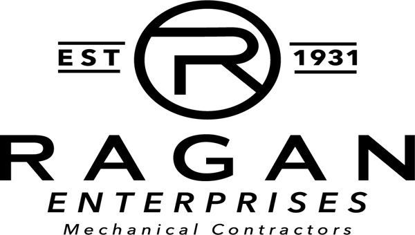 Ragan Enterprises logo with black text, circular R emblem, and “EST 1931” above “Mechanical Contractors”