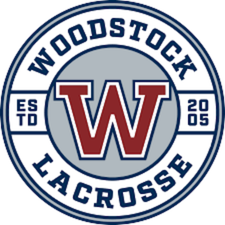 Woodstock Lacrosse circular logo with red W, navy text, and ESTD 2005