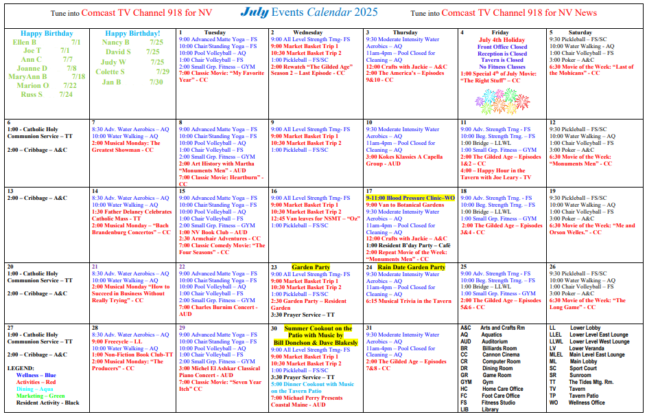 Calendar | Nichols Village 