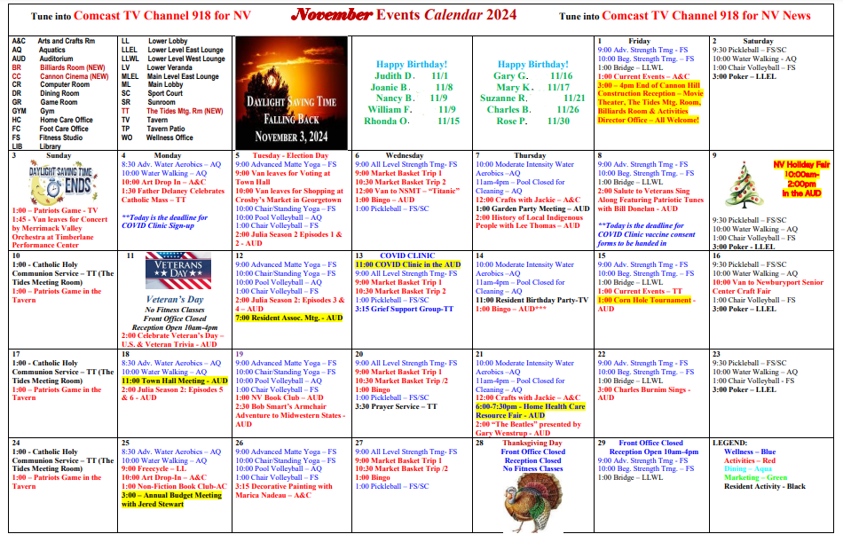 Calendar | Nichols Village 