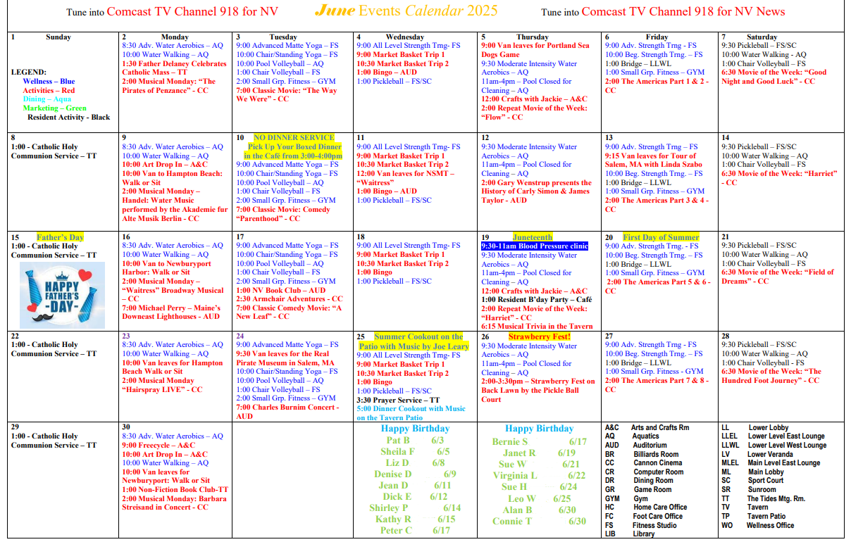 Calendar | Nichols Village 
