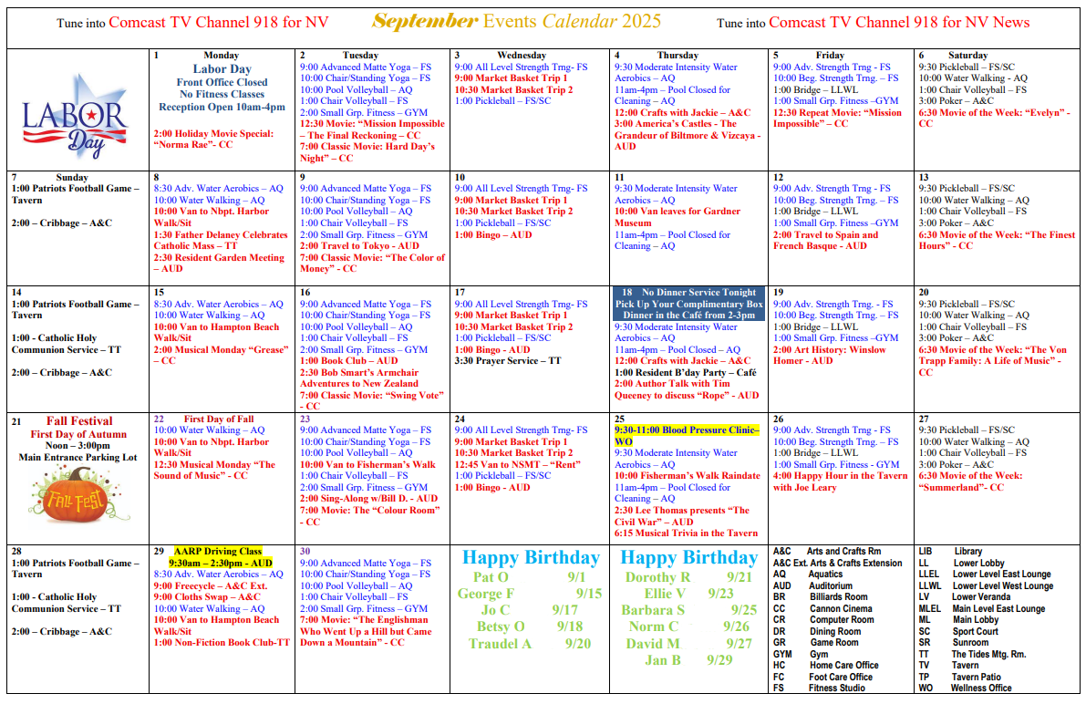 Calendar | Nichols Village 