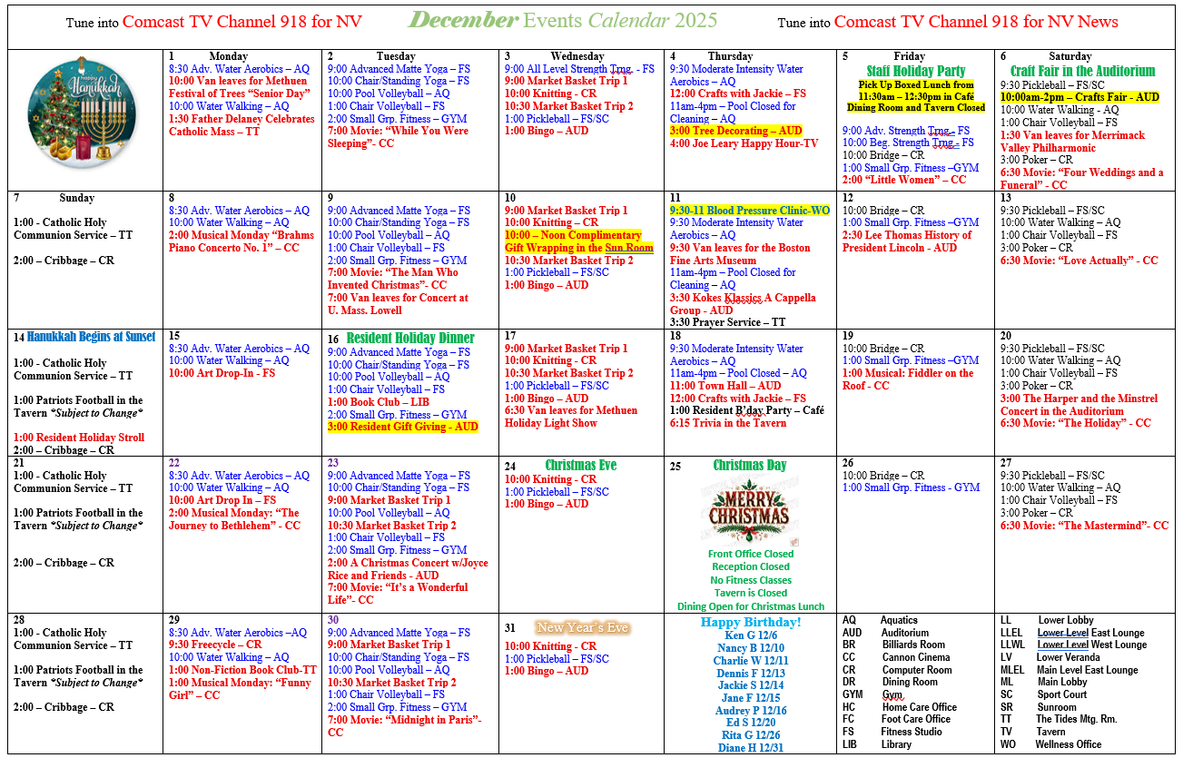 Calendar | Nichols Village 