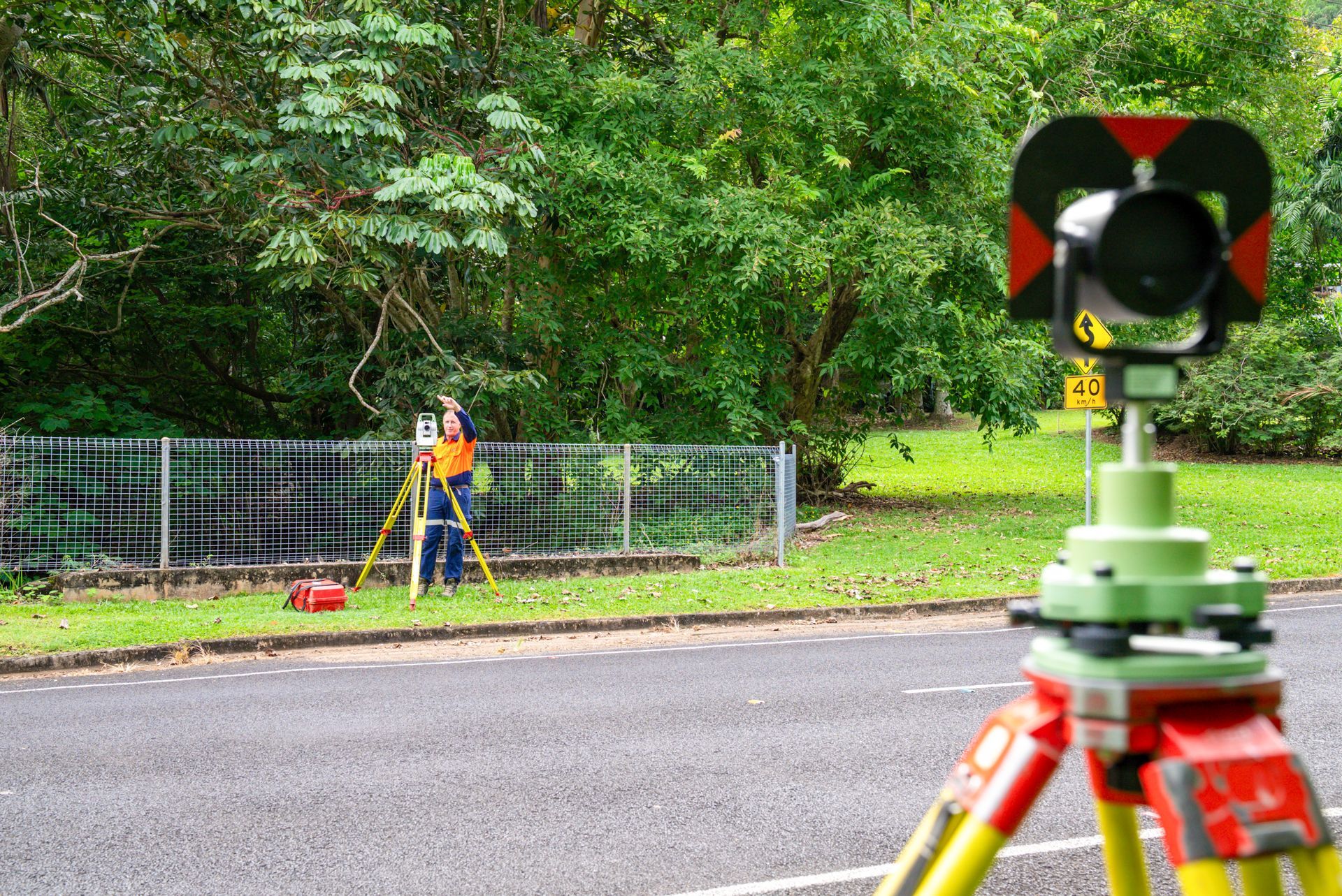 A White Truck Is Parked In The Middle Of A Forest — TerraModus Surveying In Bayview Heights, QLD