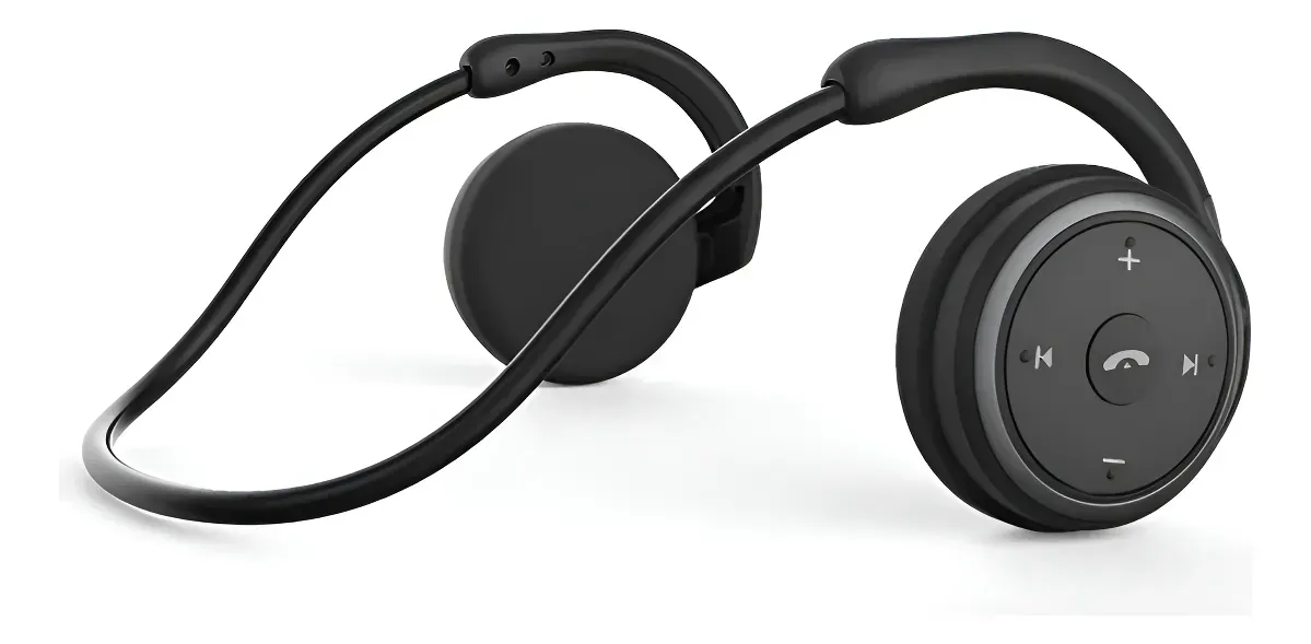 Auriculares inalámbricos de conducción ósea de color negro.