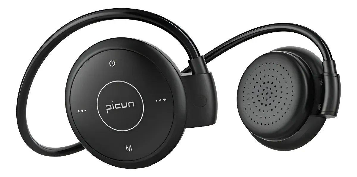Auriculares inalámbricos de conducción ósea Picun negros.