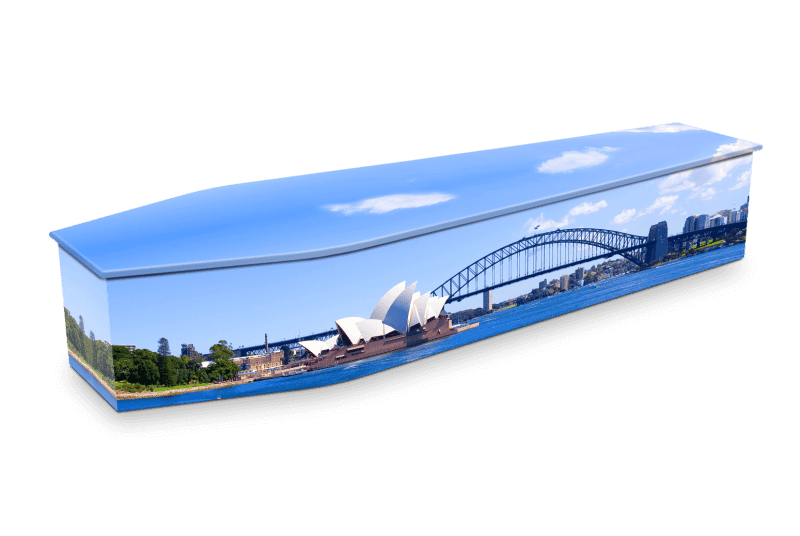 Sydney Opera House & Harbour Bridge on Coffin