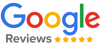 Logotipo de Google Reviews con texto de Google multicolor, la palabra 