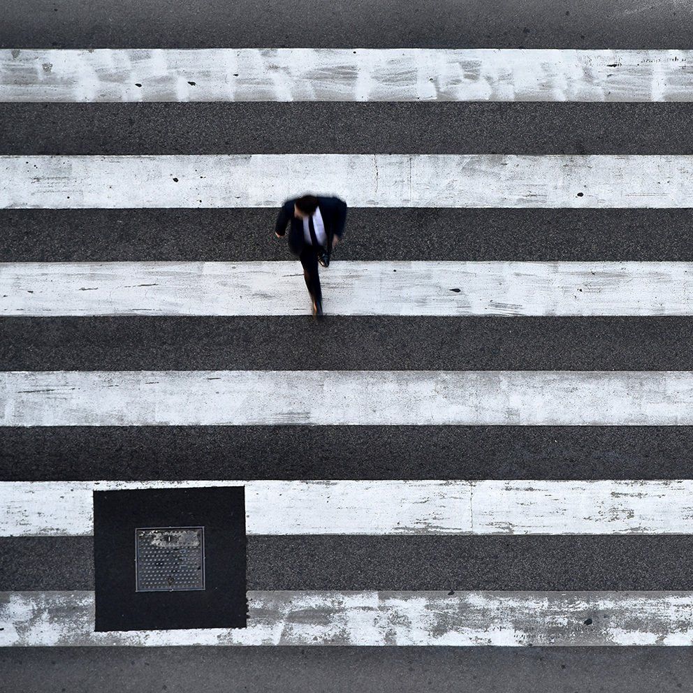 Zebra crossing, Lisbon, Portugal