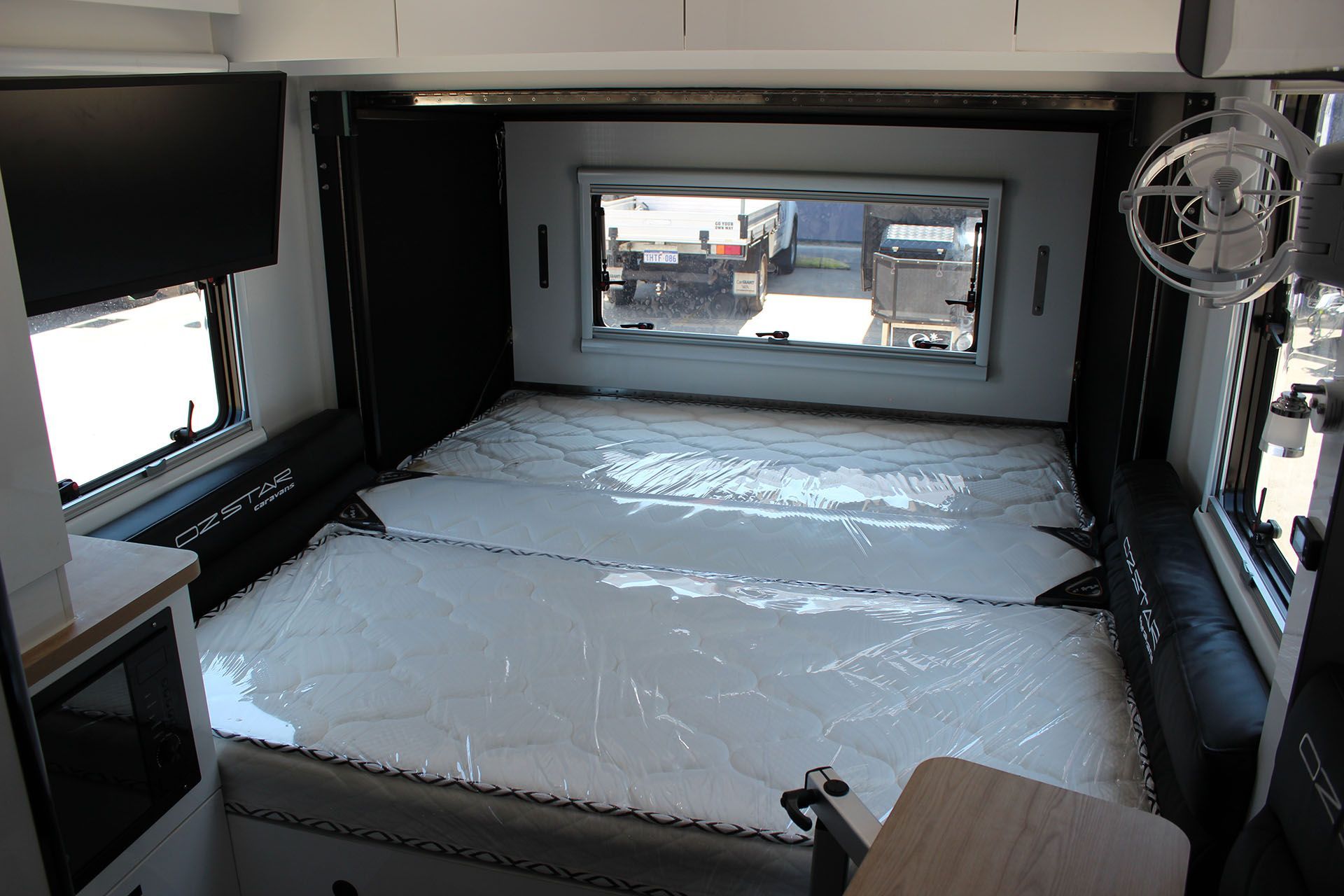 king size foldout bed inside the Oz Star Wallaby