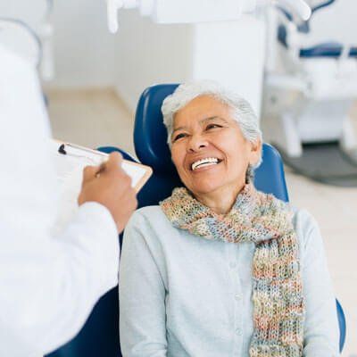 Happy Old Woman Dental Checkup — Newton, SA — Arena Dental