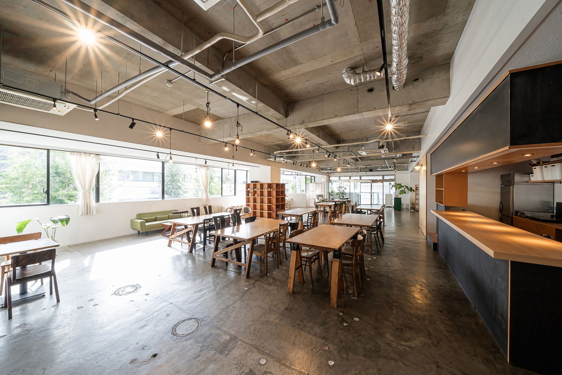 Interior of event space and café.