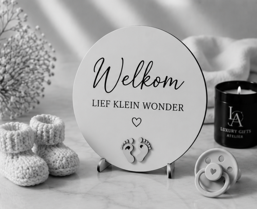 Welkomstbordje met de tekst 
