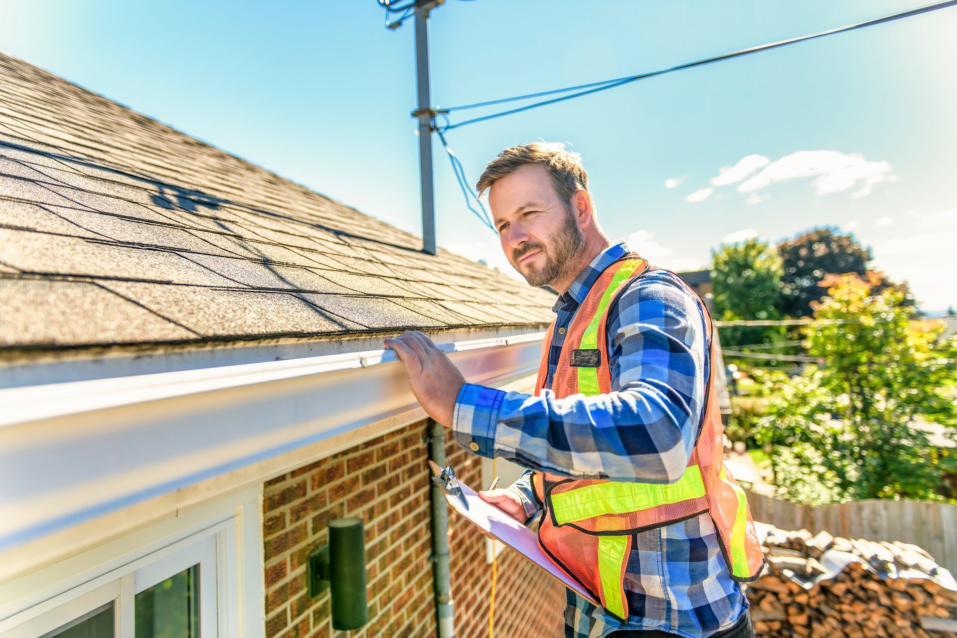 Professional roof inspection in progress