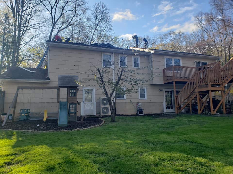 New residential roof installation in progress