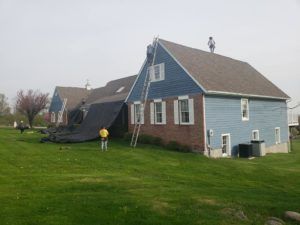 New residential roof installation in progress