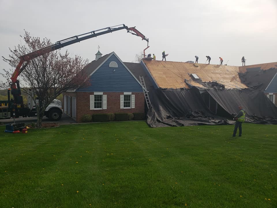 New residential roof installation in progress