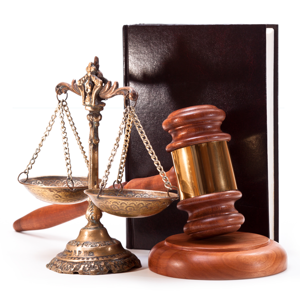 Bronze Scales and Gavel and a Law Book