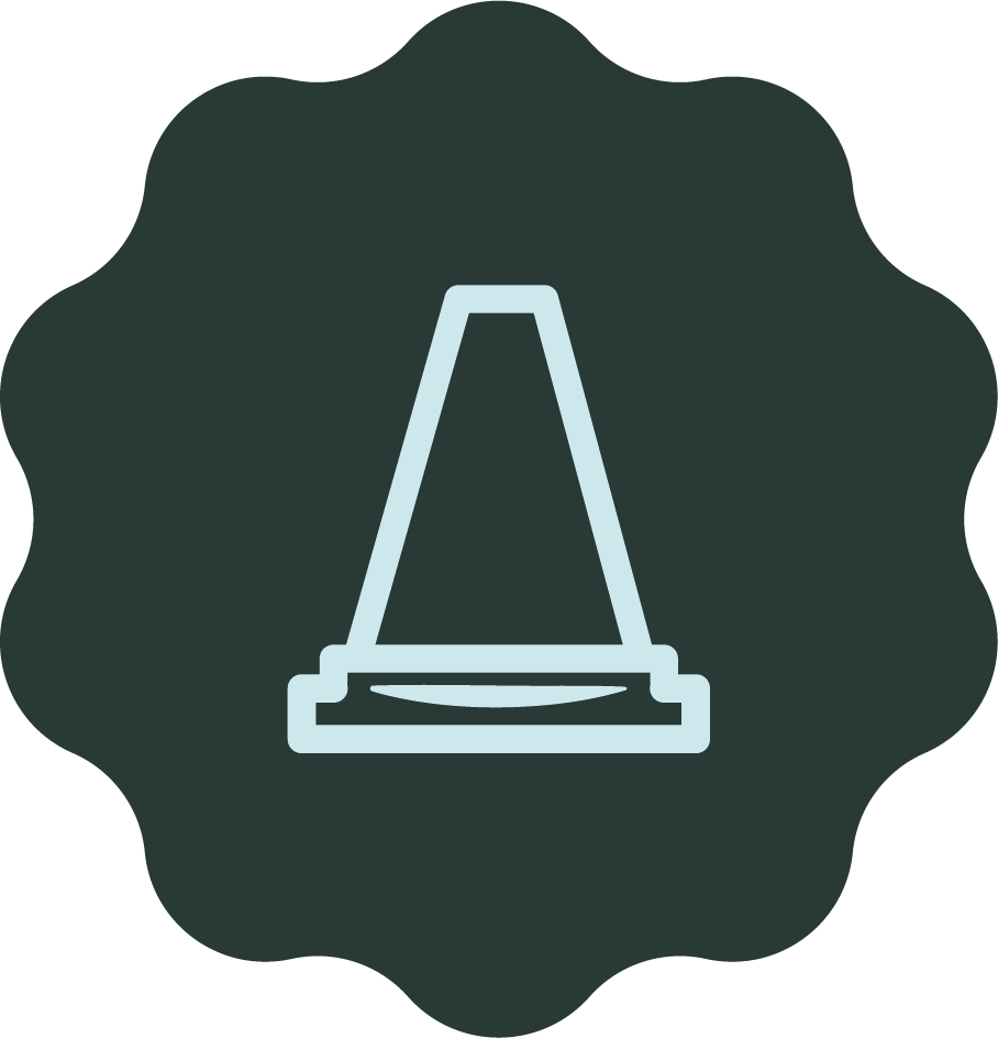 Icon mit einer stilisierten Pylone