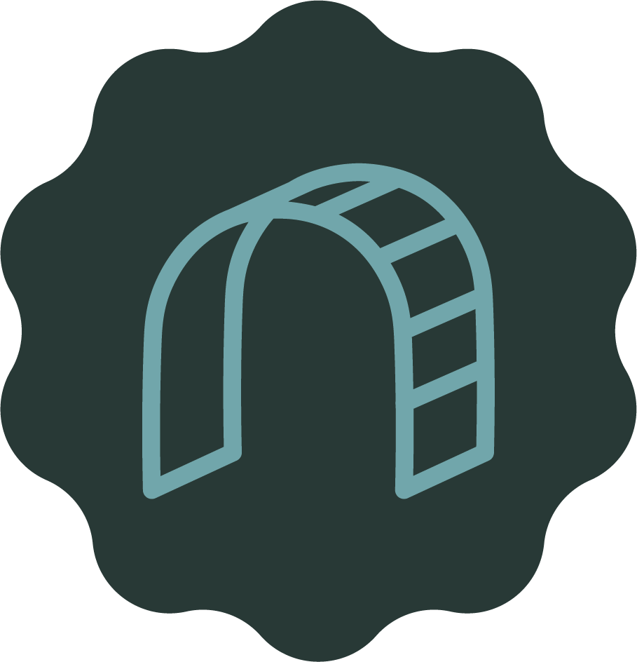 Icon mit einem stilisierten Tunnel