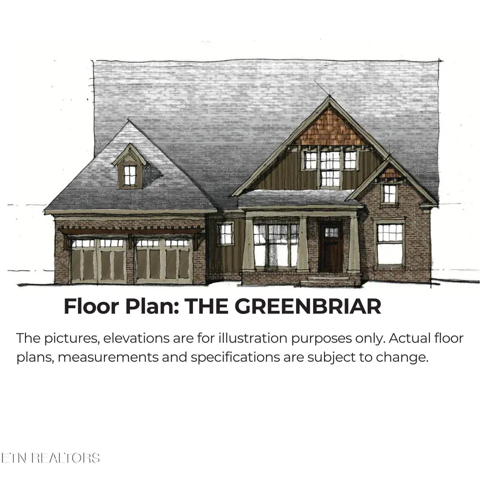 Architectural rendering of a house titled 