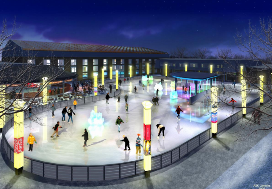 beleuchteter Eislaufplatz