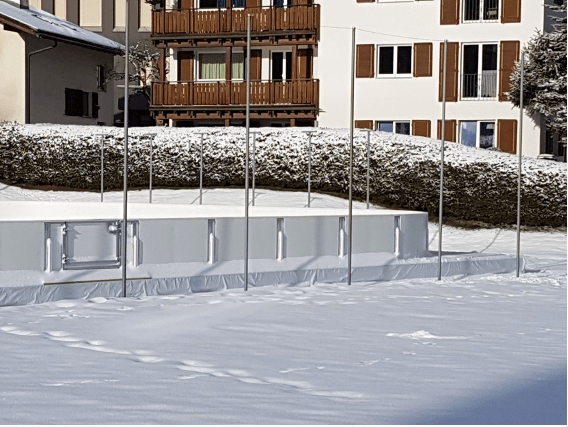Aufbau Eislaufplatz