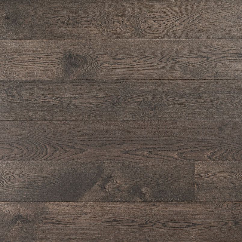 Dark brown hardwood floor planks with wood grain visible.