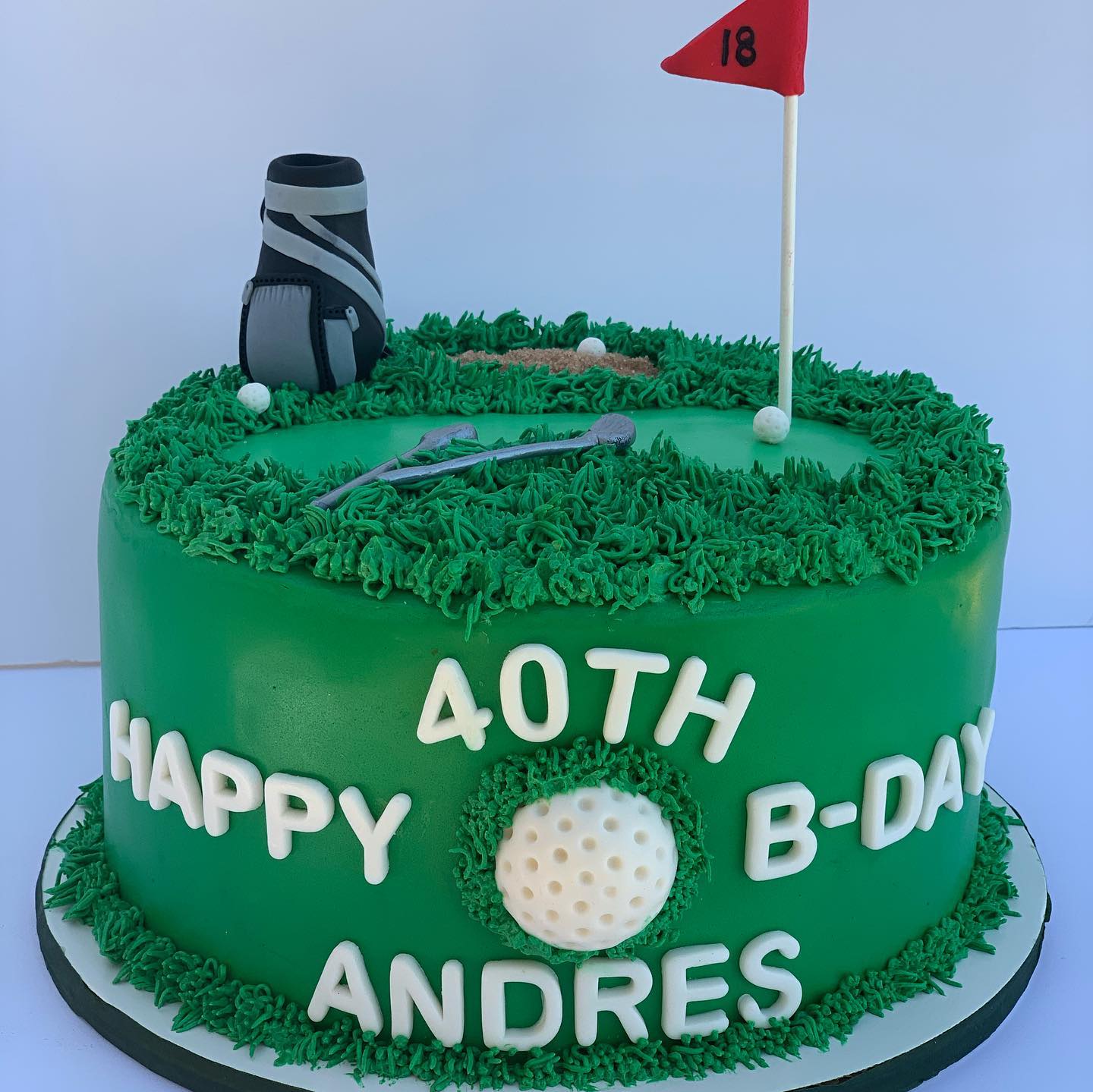 Golf Themed Green Cake – Kissimmee, FL – Kdulce Creations