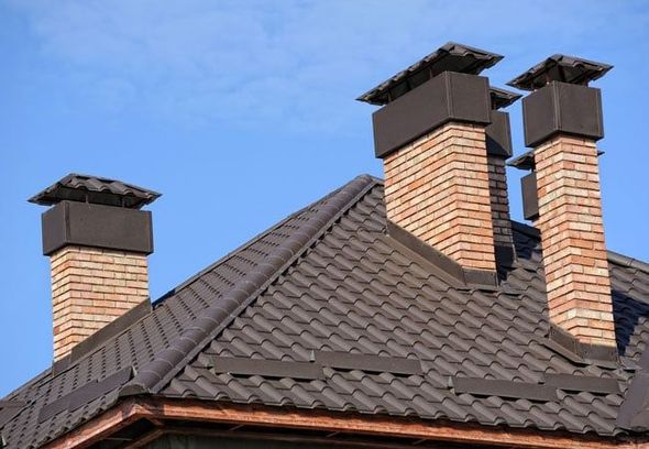 new roof with chimneys