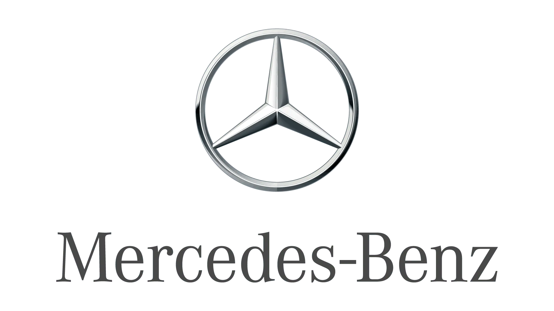 The mercedes benz logo is shown on a white background.