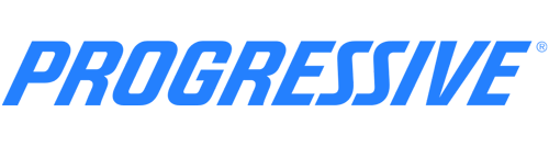 A blue progressive logo on a white background