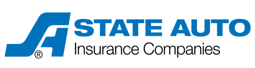 The state auto insurance companies logo is blue and white.