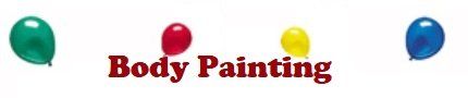 A logo for body painting with three balloons in different colors