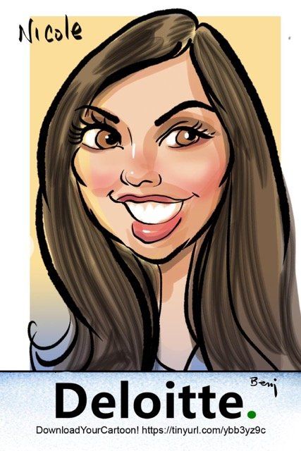 A cartoon portrait of nicole from deloitte