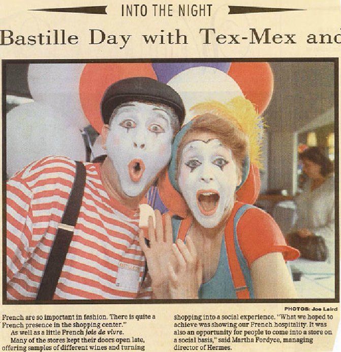 A newspaper article about bastille day with tex-mex