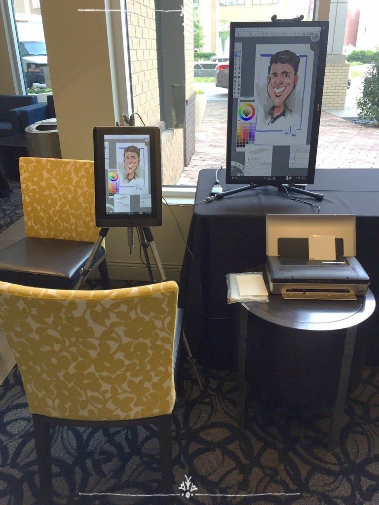 A drawing of a man is displayed on a computer screen