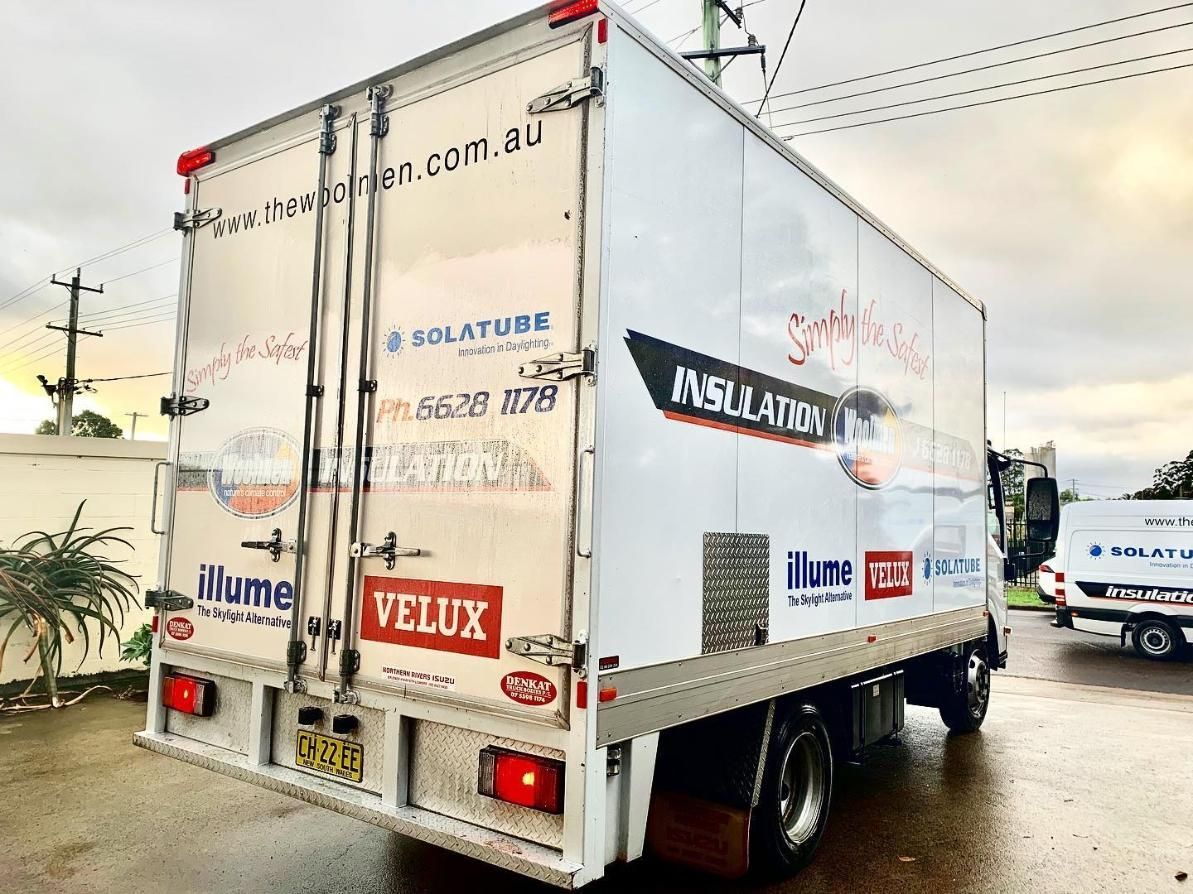 A White Truck Is Parked In A Parking Lot — The Woolmen In Alstonville, NSW