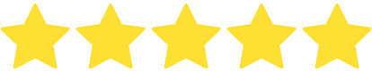A row of yellow stars on a white background.