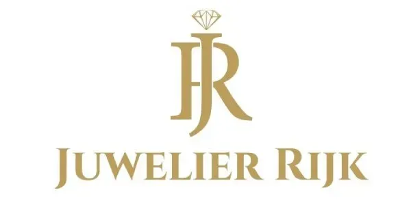 Een logo voor juwelier rijk met een diamant in het midden