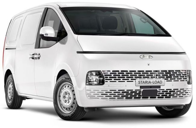 A white van is sitting on a white surface.