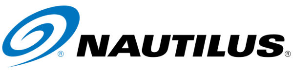 The nautilus logo is blue and black on a white background.