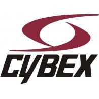 The cybex logo is red and black and looks like a swirl.