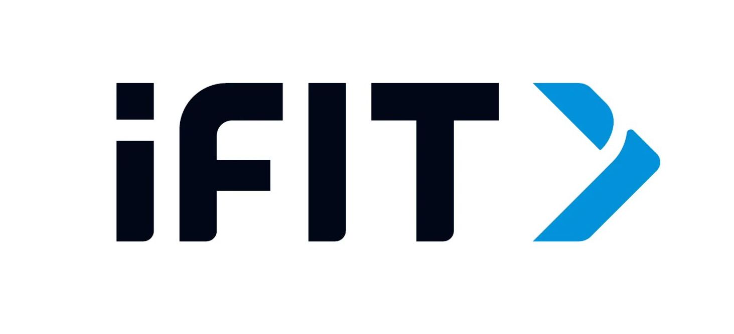 The logo for ifit is black and blue with a blue arrow.