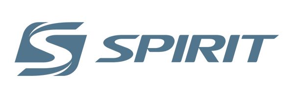 The spirit logo is a blue logo on a white background.