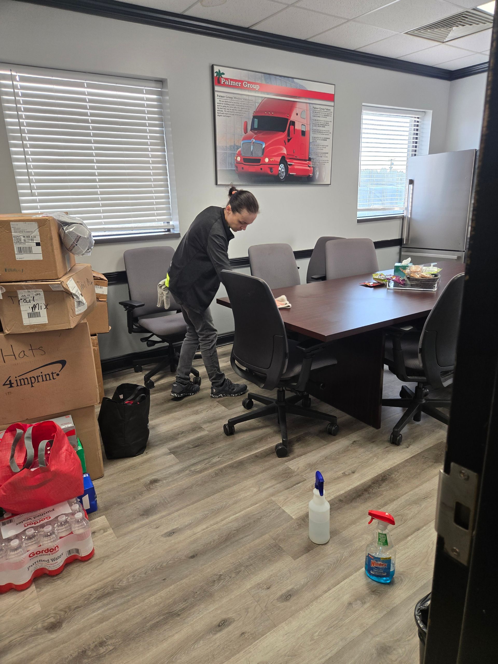 janitor cleaning break room