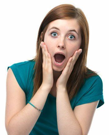 woman with surprised look