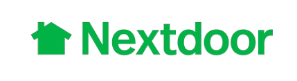 Nextdoor logo: green house icon next to the word 